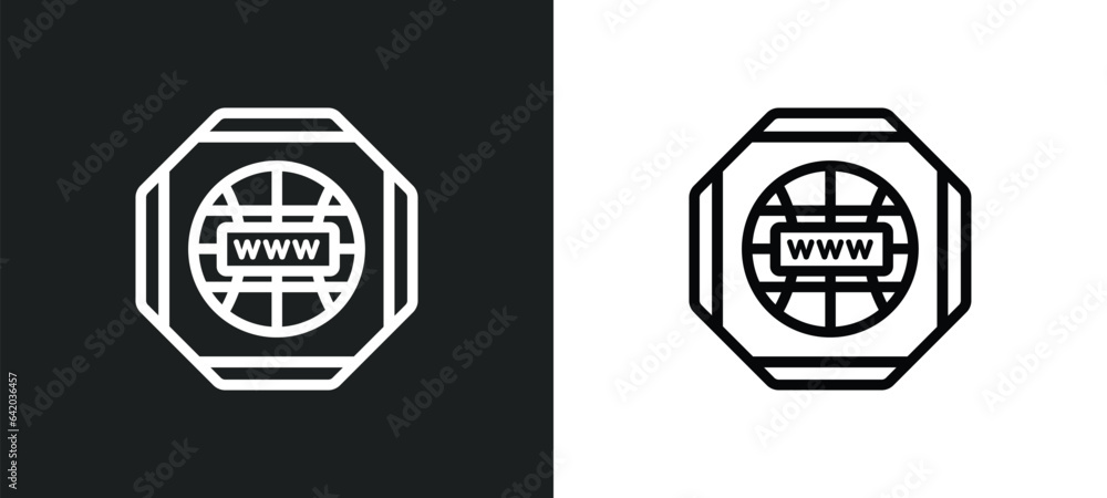 Aufkleber internet icon isolated in white and black colors. internet outline vector icon from signs collection
