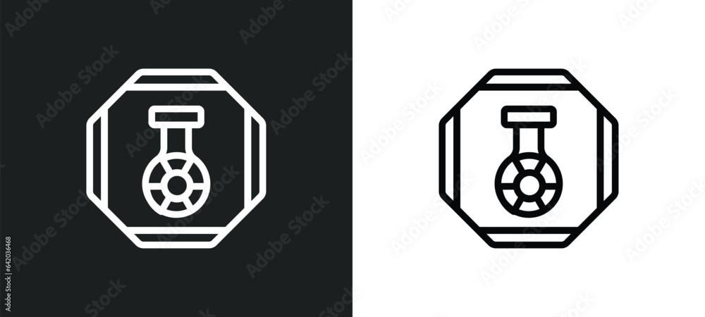 Aufkleber radioactive elements icon isolated in white and black colors. radioactive elements outline vector ic
