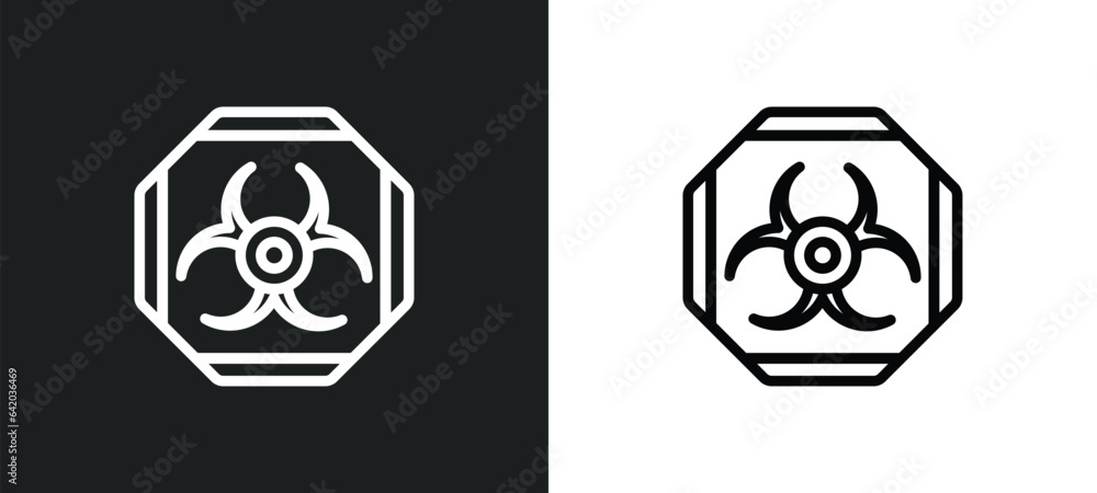 Poster biohazard icon isolated in white and black colors. biohazard outline vector icon from signs collecti