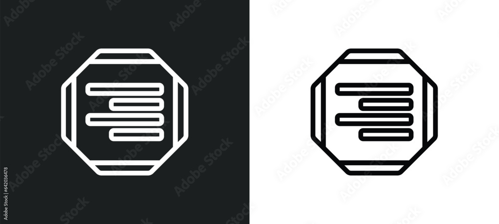 Poster align right icon isolated in white and black colors. align right outline vector icon from signs coll
