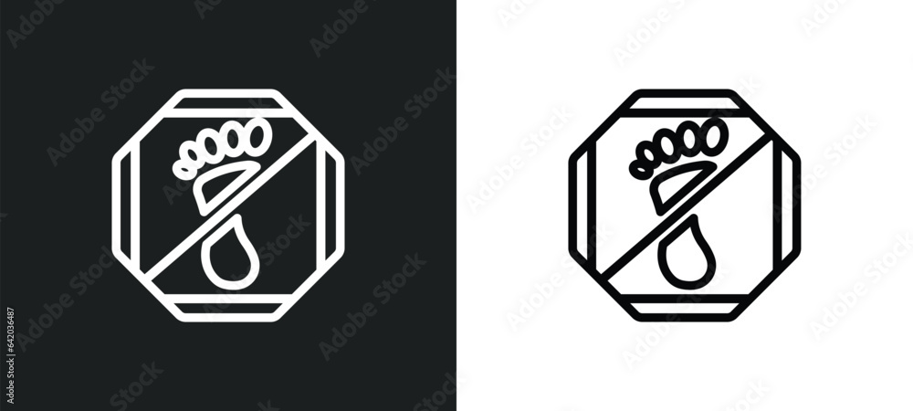 Aufkleber no step icon isolated in white and black colors. no step outline vector icon from signs collection f