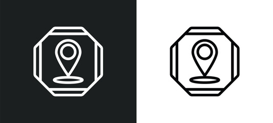 maps and location icon isolated in white and black colors. maps and location outline vector icon from signs collection for web, mobile apps ui.