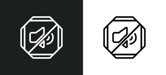 no shouting icon isolated in white and black colors. no shouting outline vector icon from signs collection for web, mobile apps and ui.