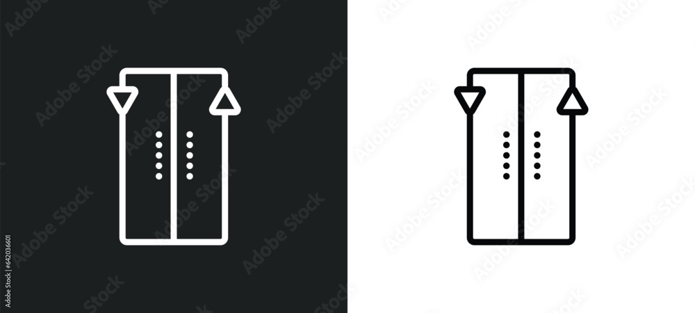 Poster lift icon isolated in white and black colors. lift outline vector icon from user interface collectio