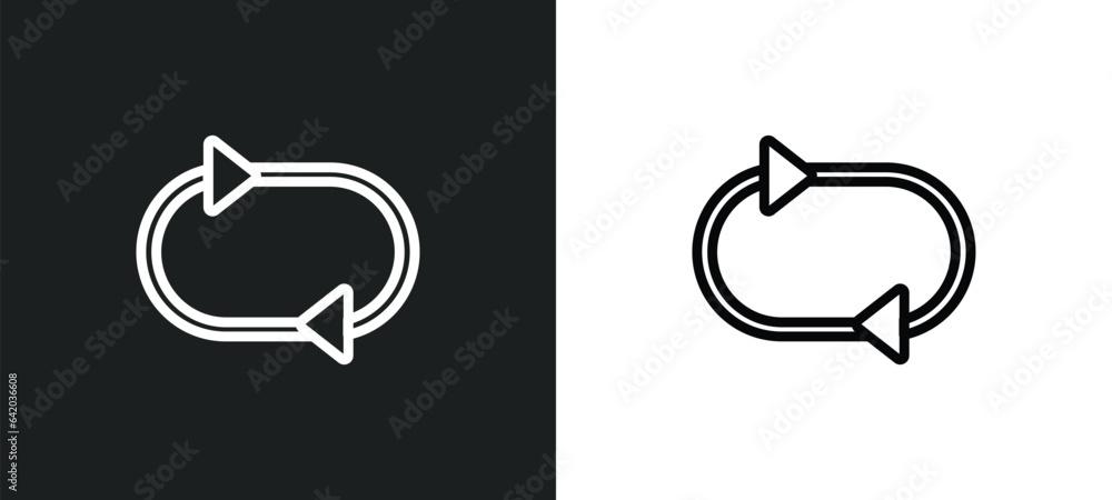 Wall mural update arrows icon isolated in white and black colors. update arrows outline vector icon from user interface collection for web, mobile apps and ui.