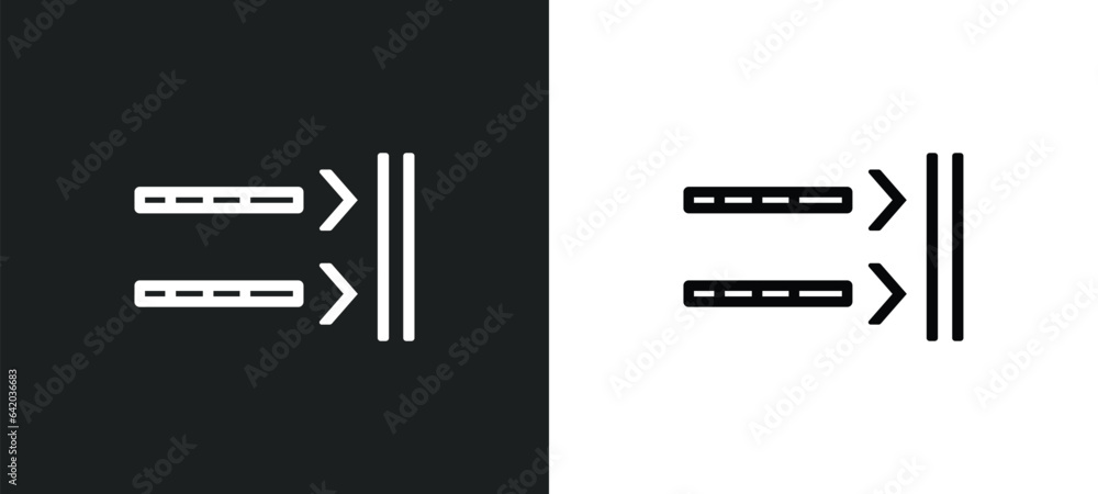 Poster slim left icon isolated in white and black colors. slim left outline vector icon from user interface