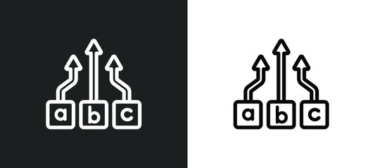 Fototapeta premium abc item chart icon isolated in white and black colors. abc item chart outline vector icon from user interface collection for web, mobile apps and ui.