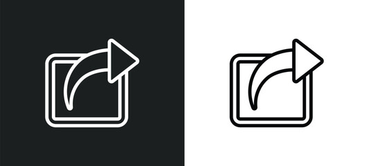 export arrow icon isolated in white and black colors. export arrow outline vector icon from user interface collection for web, mobile apps and ui.