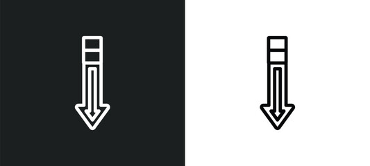bottom arrows icon isolated in white and black colors. bottom arrows outline vector icon from user interface collection for web, mobile apps and ui.