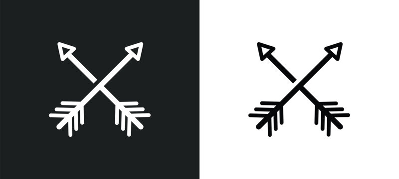 crossed arrows icon isolated in white and black colors. crossed arrows outline vector icon from user interface collection for web, mobile apps and ui.