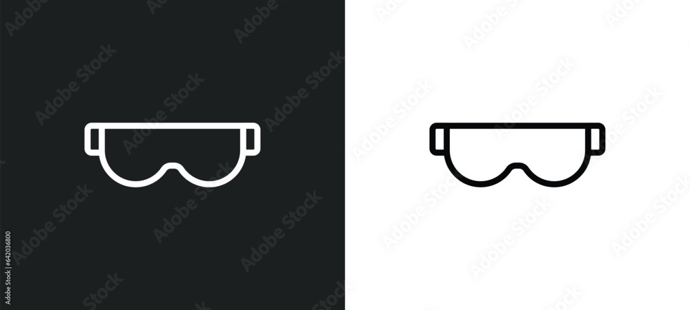 Poster goggles icon isolated in white and black colors. goggles outline vector icon from winter collection 