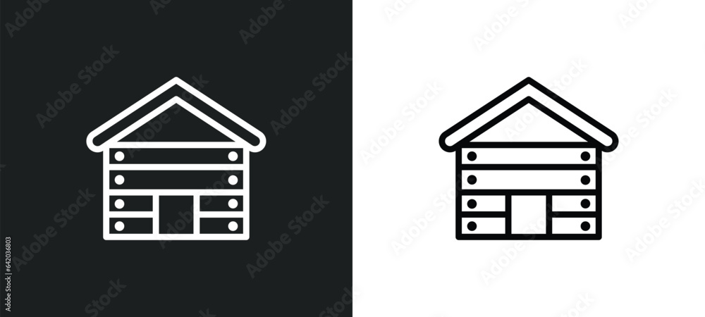 Poster chalet icon isolated in white and black colors. chalet outline vector icon from winter collection fo