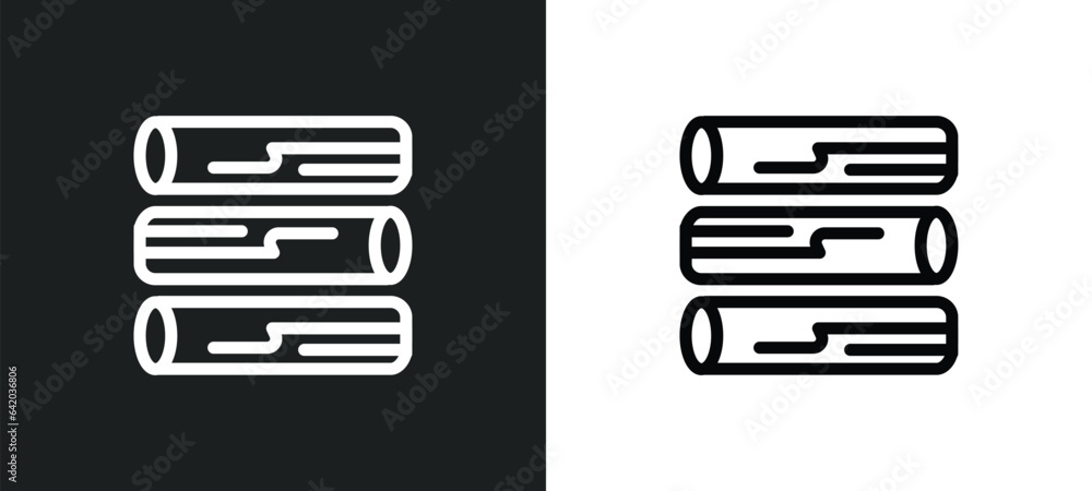 Poster logs icon isolated in white and black colors. logs outline vector icon from winter collection for we