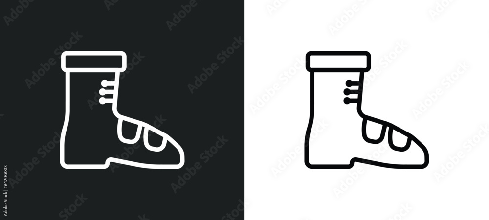 Poster snow boot icon isolated in white and black colors. snow boot outline vector icon from winter collect