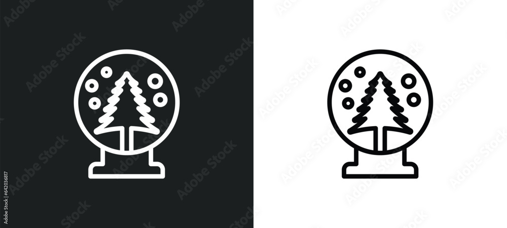 Poster snow globe icon isolated in white and black colors. snow globe outline vector icon from winter colle