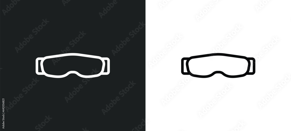 Aufkleber snow goggle icon isolated in white and black colors. snow goggle outline vector icon from winter col
