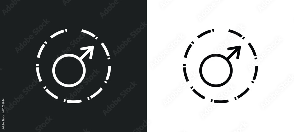 Poster mars icon isolated in white and black colors. mars outline vector icon from zodiac collection for we