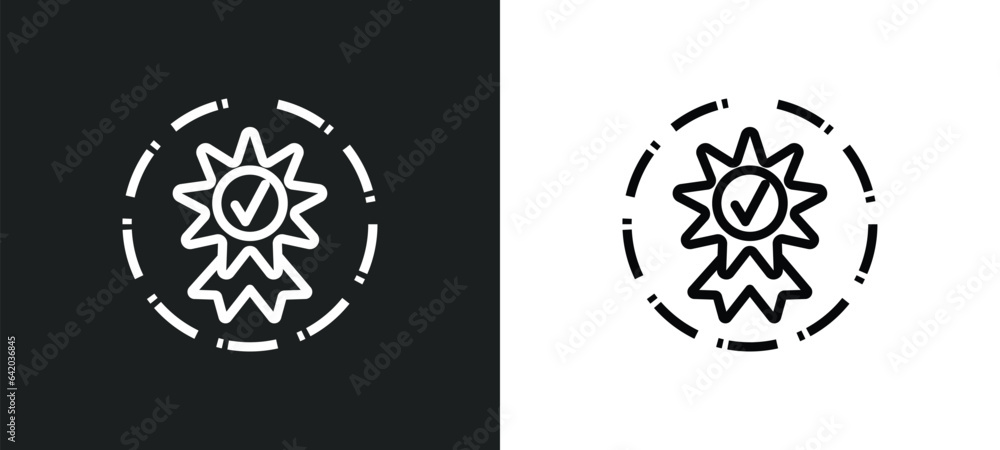 Aufkleber standard of quality icon isolated in white and black colors. standard of quality outline vector icon