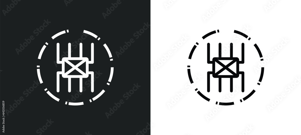 Poster lifes challenges icon isolated in white and black colors. lifes challenges outline vector icon from 
