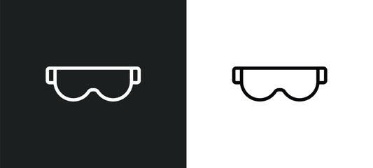 goggles icon isolated in white and black colors. goggles outline vector icon from winter collection for web, mobile apps and ui. - obrazy, fototapety, plakaty