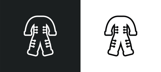 snowsuit icon isolated in white and black colors. snowsuit outline vector icon from winter collection for web, mobile apps and ui.