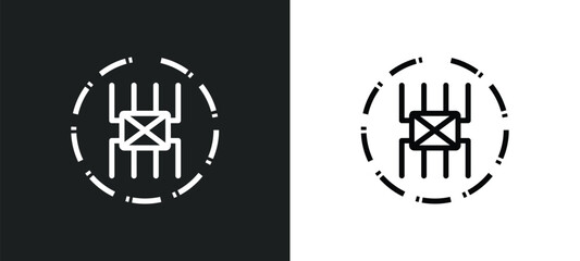 lifes challenges icon isolated in white and black colors. lifes challenges outline vector icon from zodiac collection for web, mobile apps and ui.