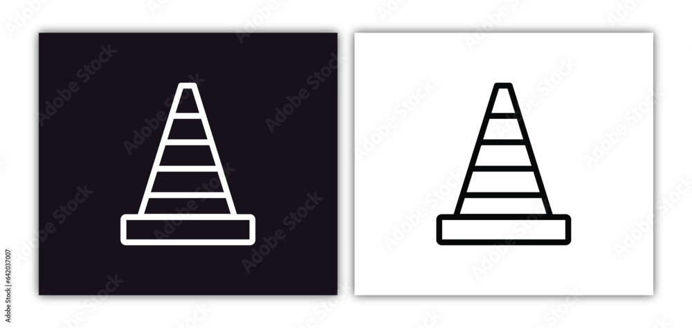 Poster road cone icon isolated in white and black colors. road cone outline vector icon from airport termin