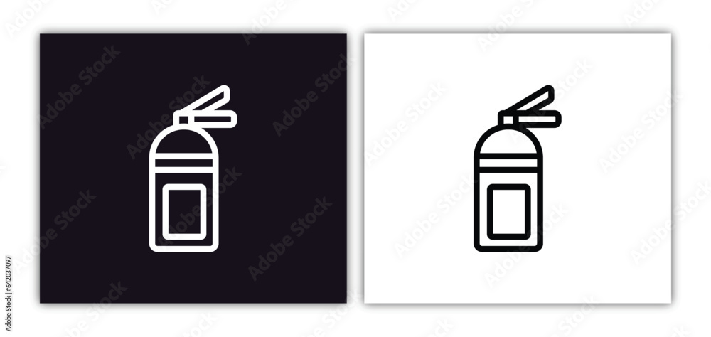 Poster extinguisher icon isolated in white and black colors. extinguisher outline vector icon from airport 