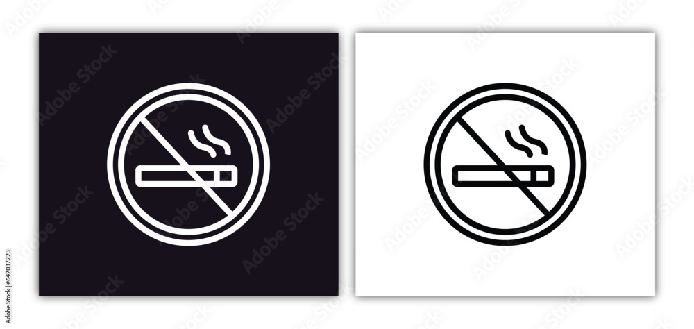 Poster no smoking icon isolated in white and black colors. no smoking outline vector icon from airport term