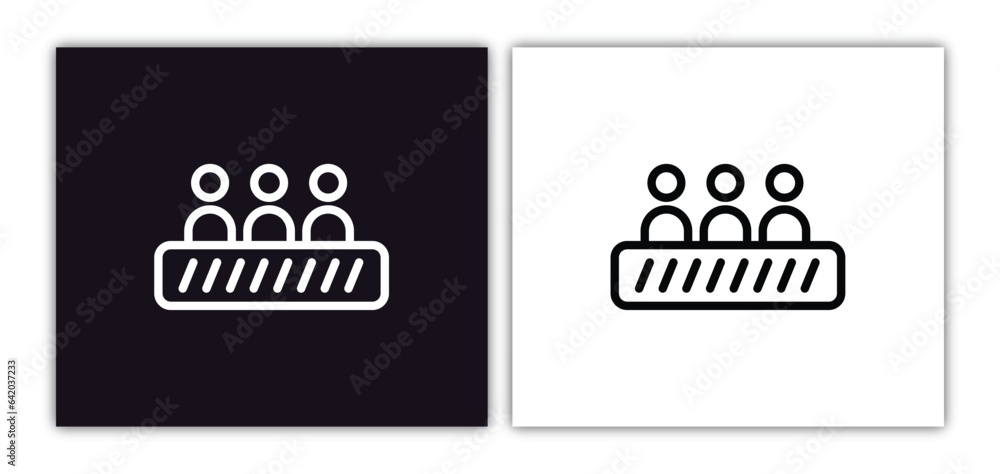 Poster or with right arrow icon isolated in white and black colors. or with right arrow outline vector icon