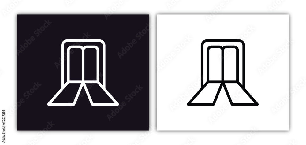 Poster passenger passway icon isolated in white and black colors. passenger passway outline vector icon fro