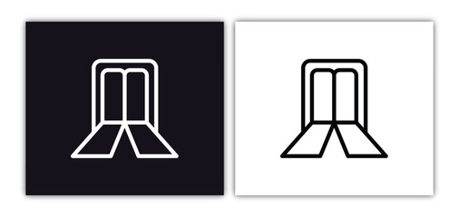 passenger passway icon isolated in white and black colors. passenger passway outline vector icon from airport terminal collection for web, mobile apps and ui.