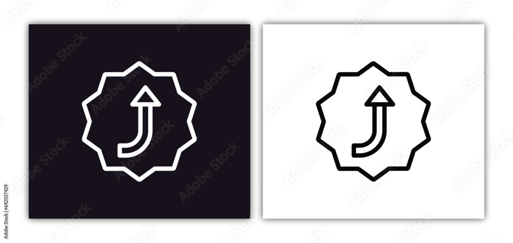 Poster upward icon isolated in white and black colors. upward outline vector icon from arrows collection fo