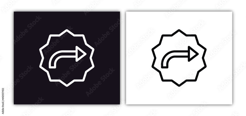 Poster curved arrow icon isolated in white and black colors. curved arrow outline vector icon from arrows c