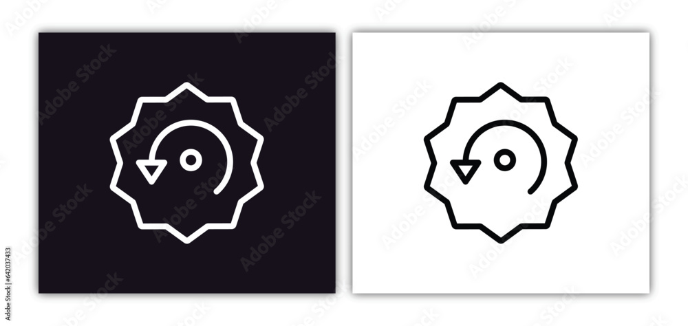 Aufkleber rewind icon isolated in white and black colors. rewind outline vector icon from arrows collection fo