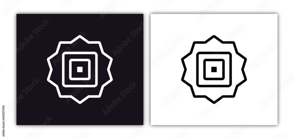 Poster square icon isolated in white and black colors. square outline vector icon from arrows collection fo