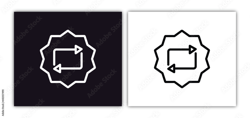Poster counter arrow icon isolated in white and black colors. counter arrow outline vector icon from arrows