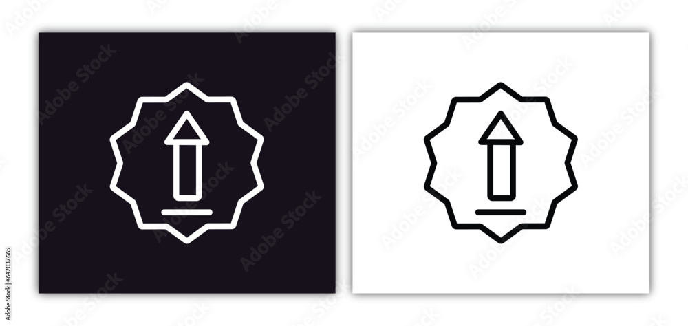 Poster underline up arrow icon isolated in white and black colors. underline up arrow outline vector icon f