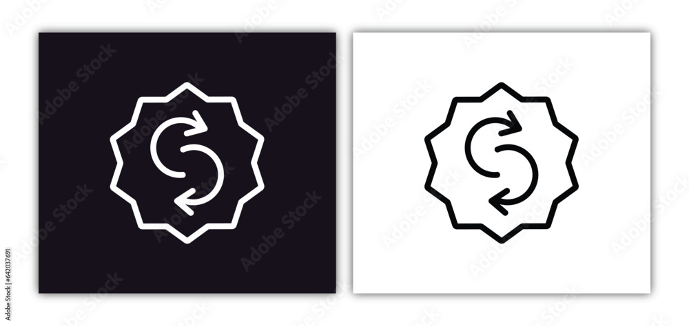 Poster suffle icon isolated in white and black colors. suffle outline vector icon from arrows collection fo