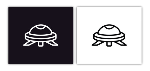 big ufo icon isolated in white and black colors. big ufo outline vector icon from astronomy collection for web, mobile apps and ui.
