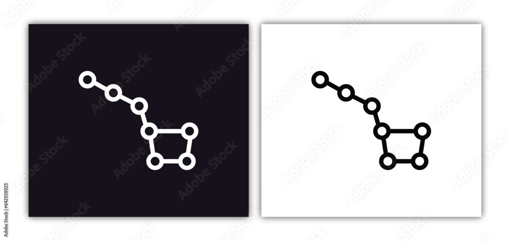 Poster big dipper icon isolated in white and black colors. big dipper outline vector icon from astronomy co