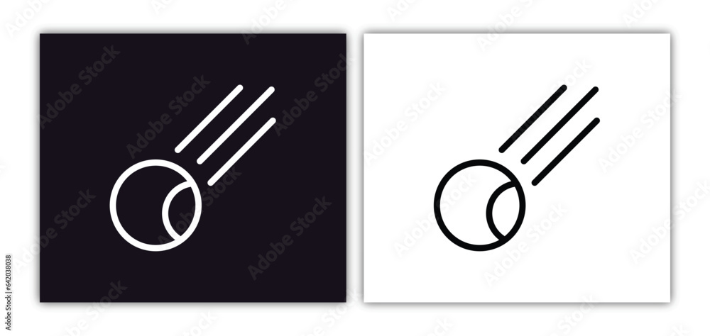 Poster comet icon isolated in white and black colors. comet outline vector icon from astronomy collection f
