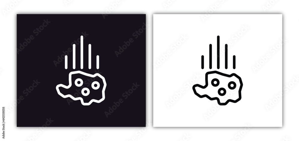 Poster asteroid icon isolated in white and black colors. asteroid outline vector icon from astronomy collec