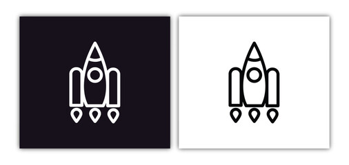 rocket ship icon isolated in white and black colors. rocket ship outline vector icon from astronomy collection for web, mobile apps and ui.