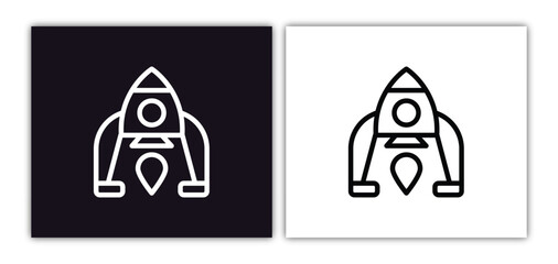 lander icon isolated in white and black colors. lander outline vector icon from astronomy collection for web, mobile apps and ui. © Premium Art