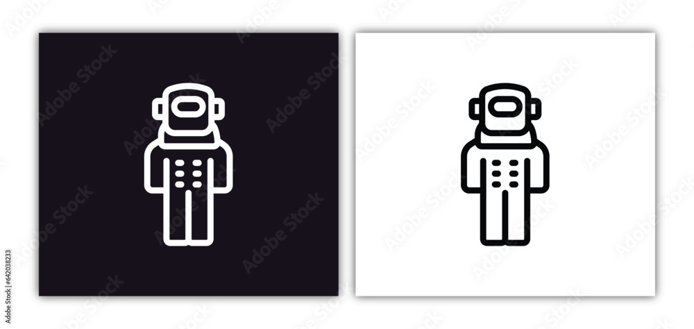 Poster spaceman icon isolated in white and black colors. spaceman outline vector icon from astronomy collec