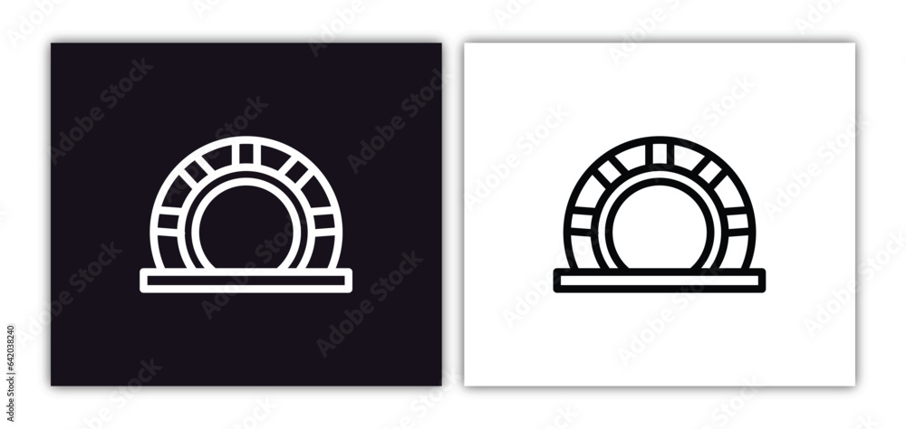 Wall mural stargate icon isolated in white and black colors. stargate outline vector icon from astronomy collection for web, mobile apps and ui. - Wall murals