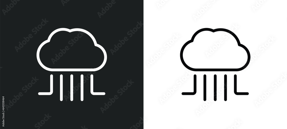Poster cloud icon isolated in white and black colors. cloud outline vector icon from electrian connections 