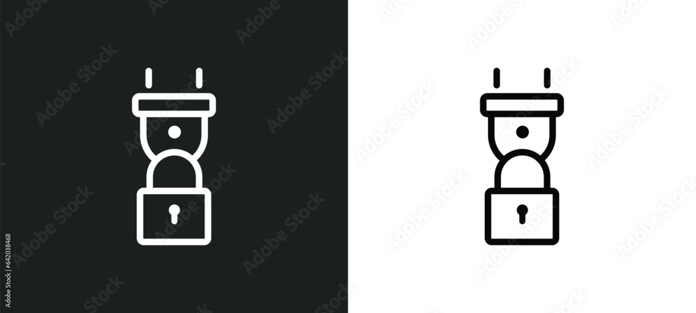 Poster privacy icon isolated in white and black colors. privacy outline vector icon from electrian connecti