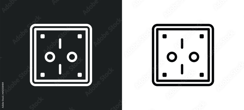 Poster wall socket icon isolated in white and black colors. wall socket outline vector icon from electrian 